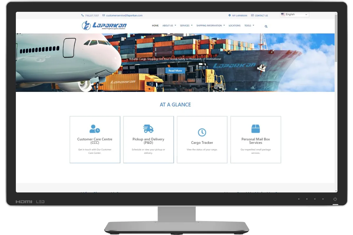 Laparkan desktop website screenshot