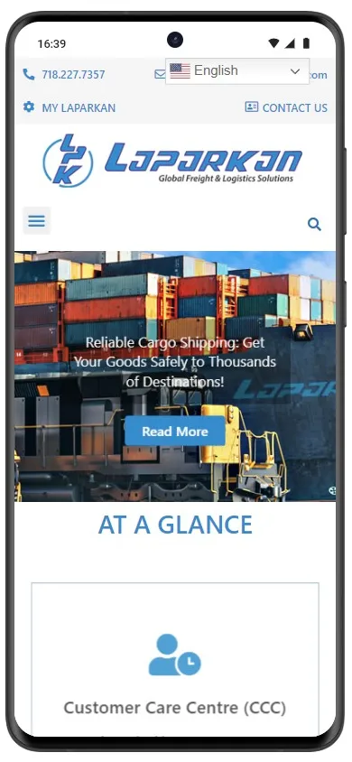 Laparkan mobile website screenshot